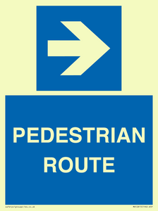 PEDESTRIAN ROUTE - right arrow